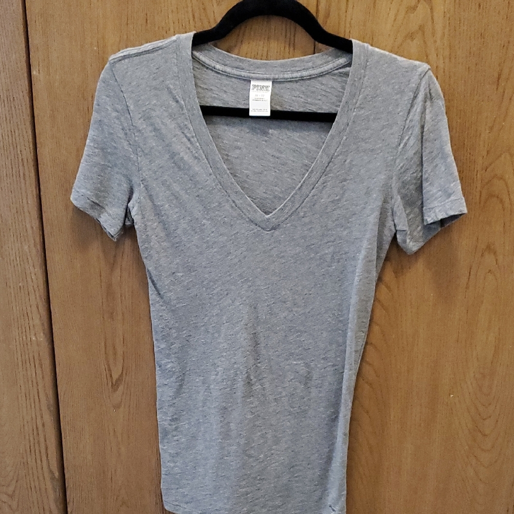 PINK Victoria's Secret Heather Gray V-Neck Tee